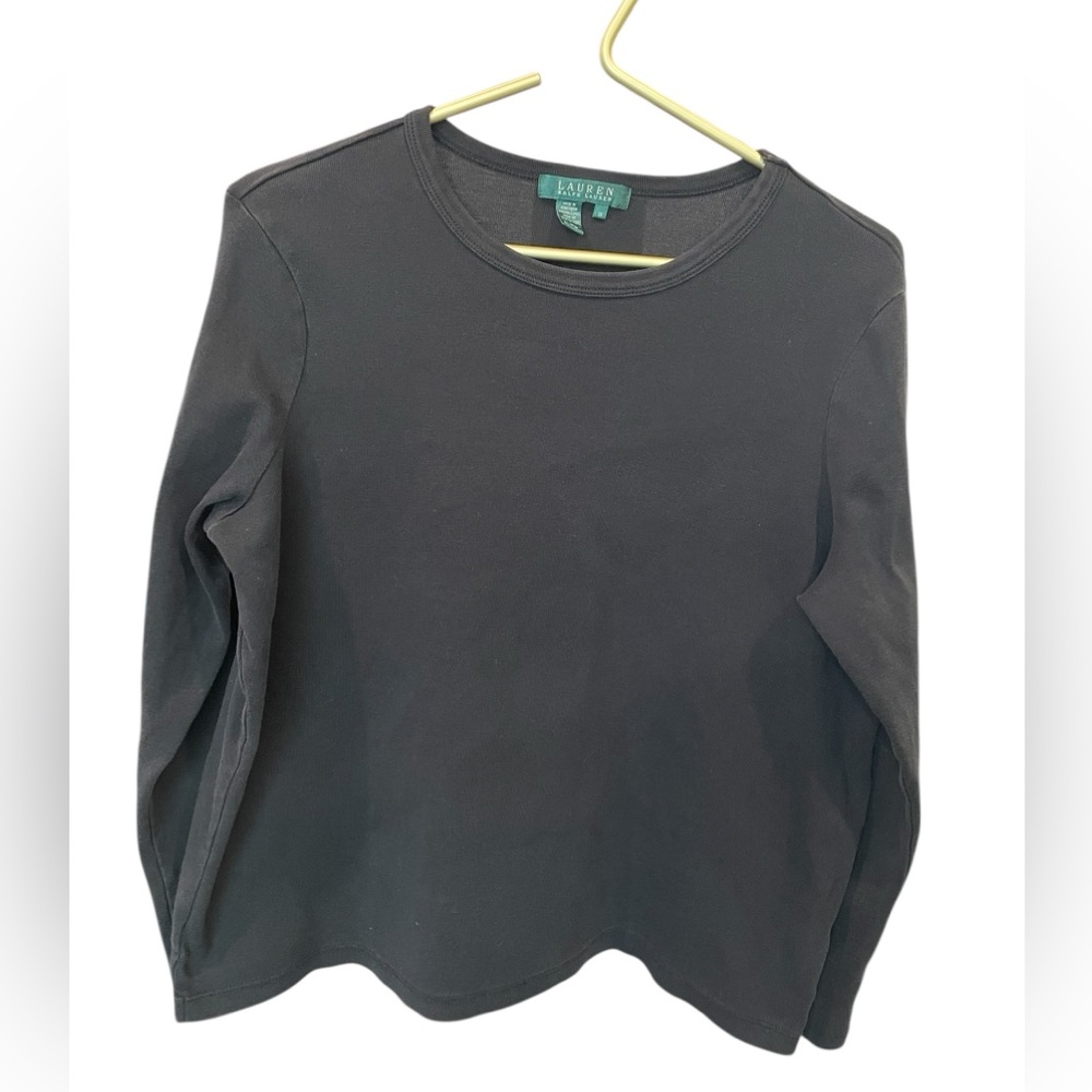 Lauren Ralph Lauren – Black Tee, Cotton Stretch, Sz XL, EUC - Picture 2 of 6